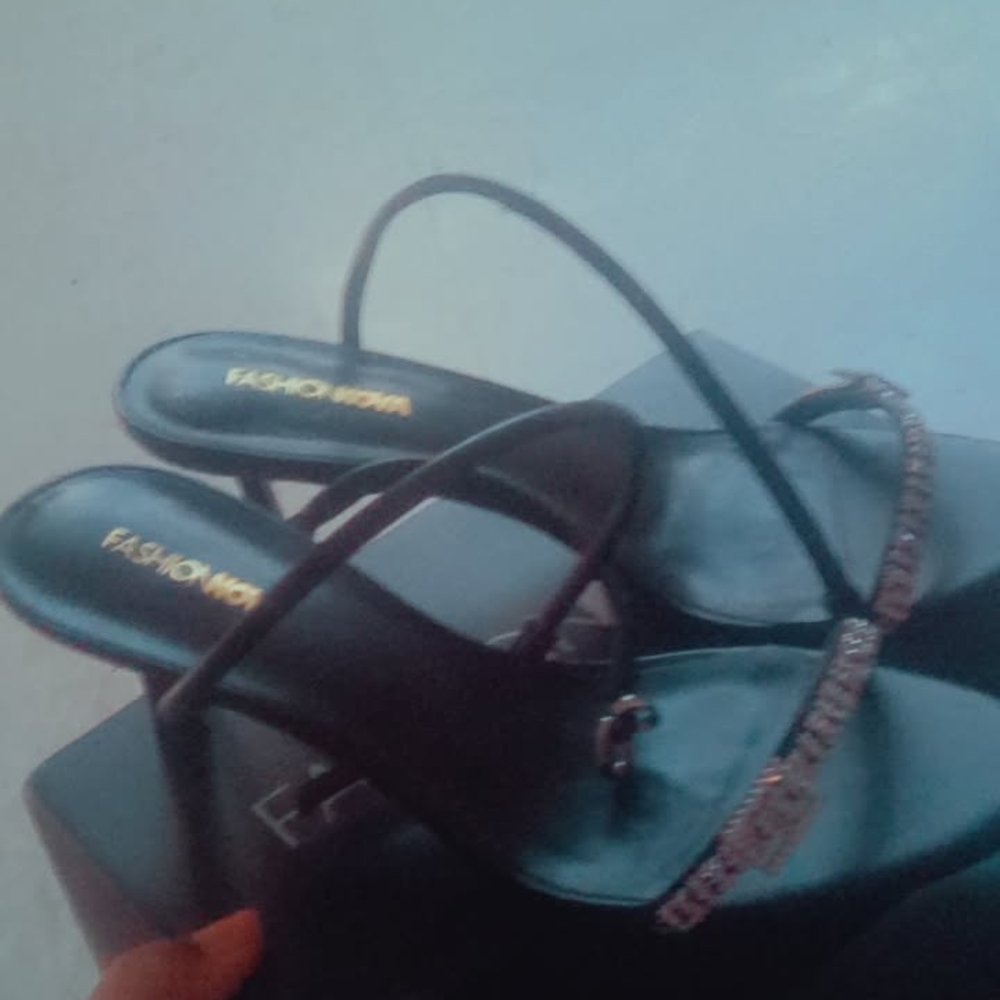 Fashion Nova Black Strappy Heels